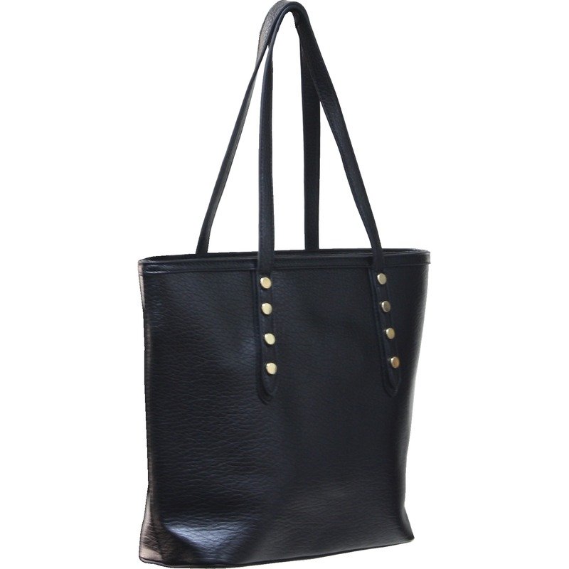 Solid Colored Tote with Stud Accents Mix