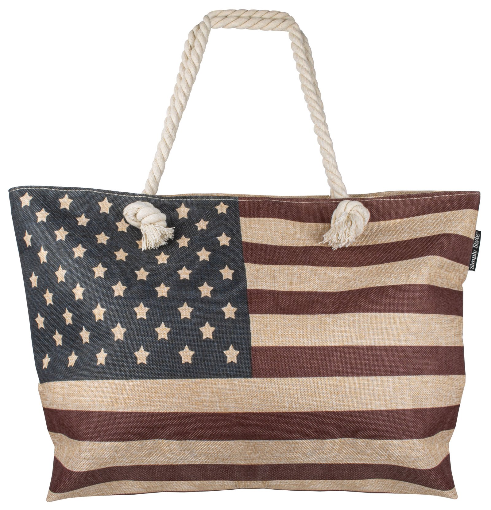 American Flag Bag with Rope Handles