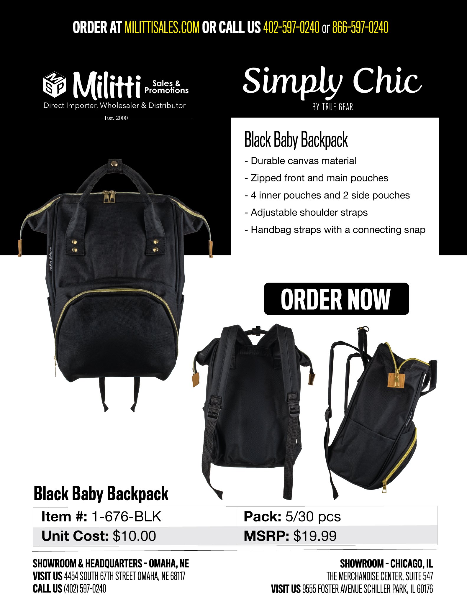 Black Baby Backpack