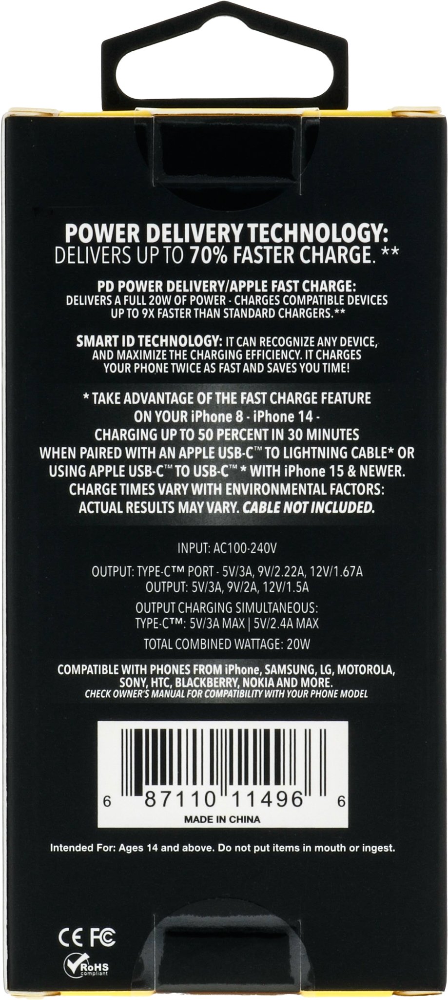 18W PD Wall Charger - Dual USB - Image 3