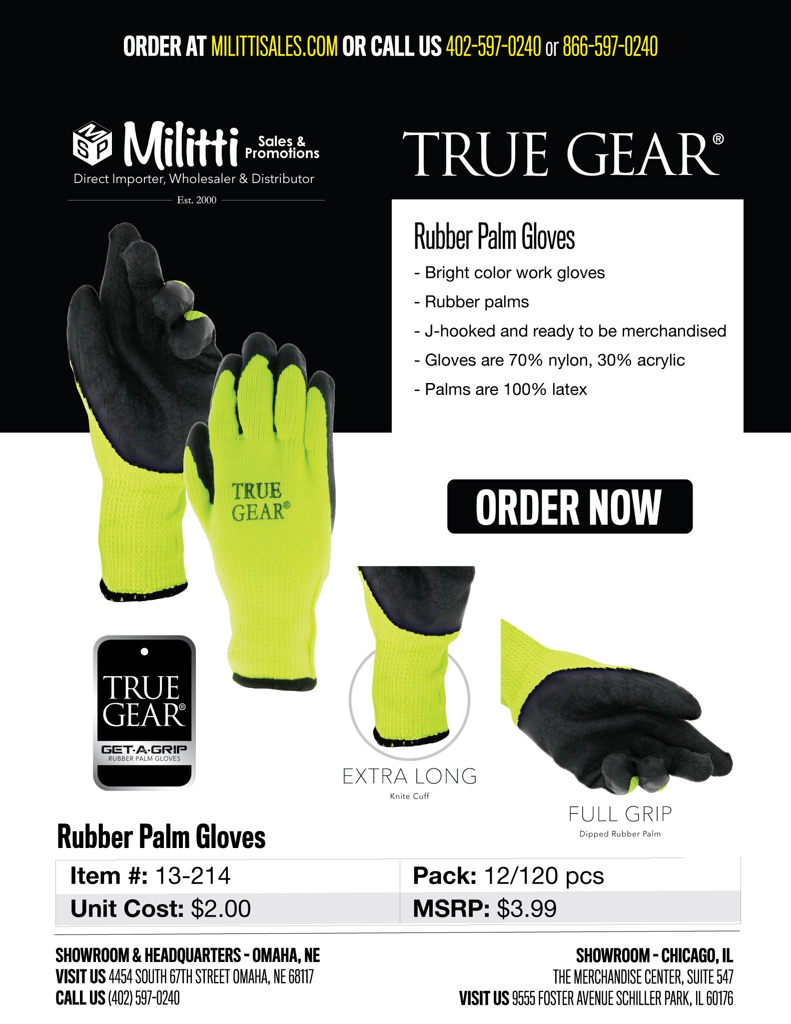 Rubber Palm Gloves