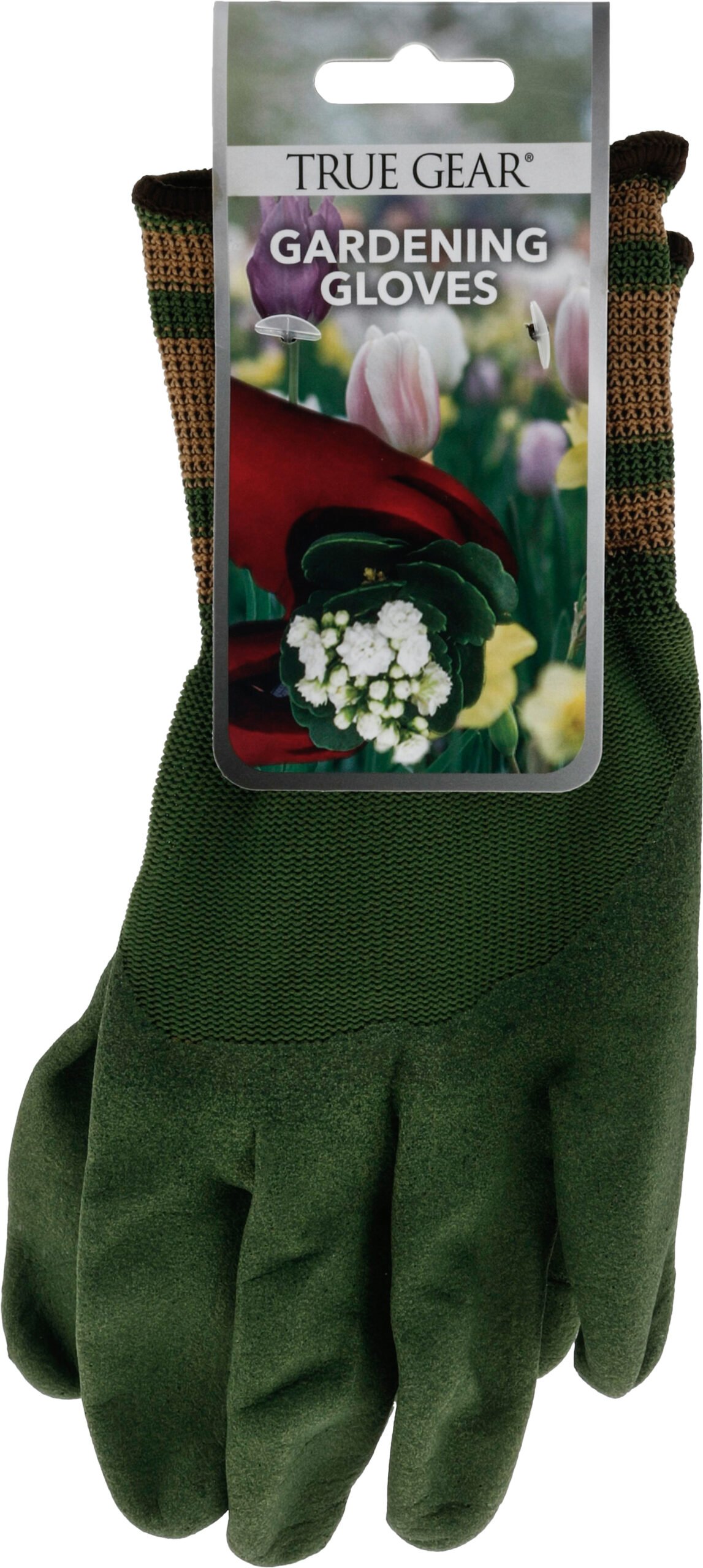 Forest Green Garden Gloves with Rubber Palm