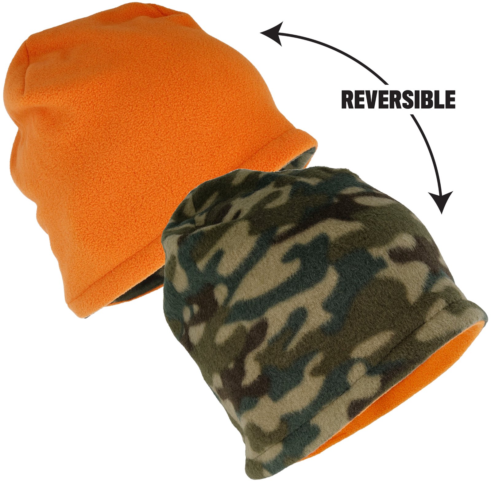 Reversible Beanie - Camo to Orange