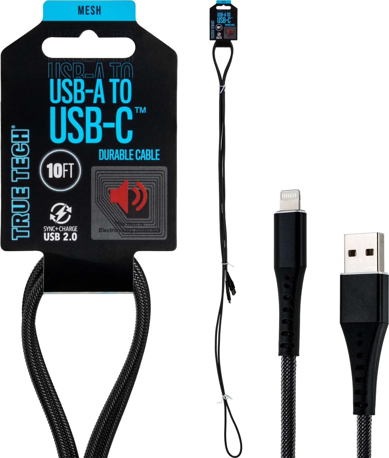 USB-C to USB-A 10FT Mesh Cable