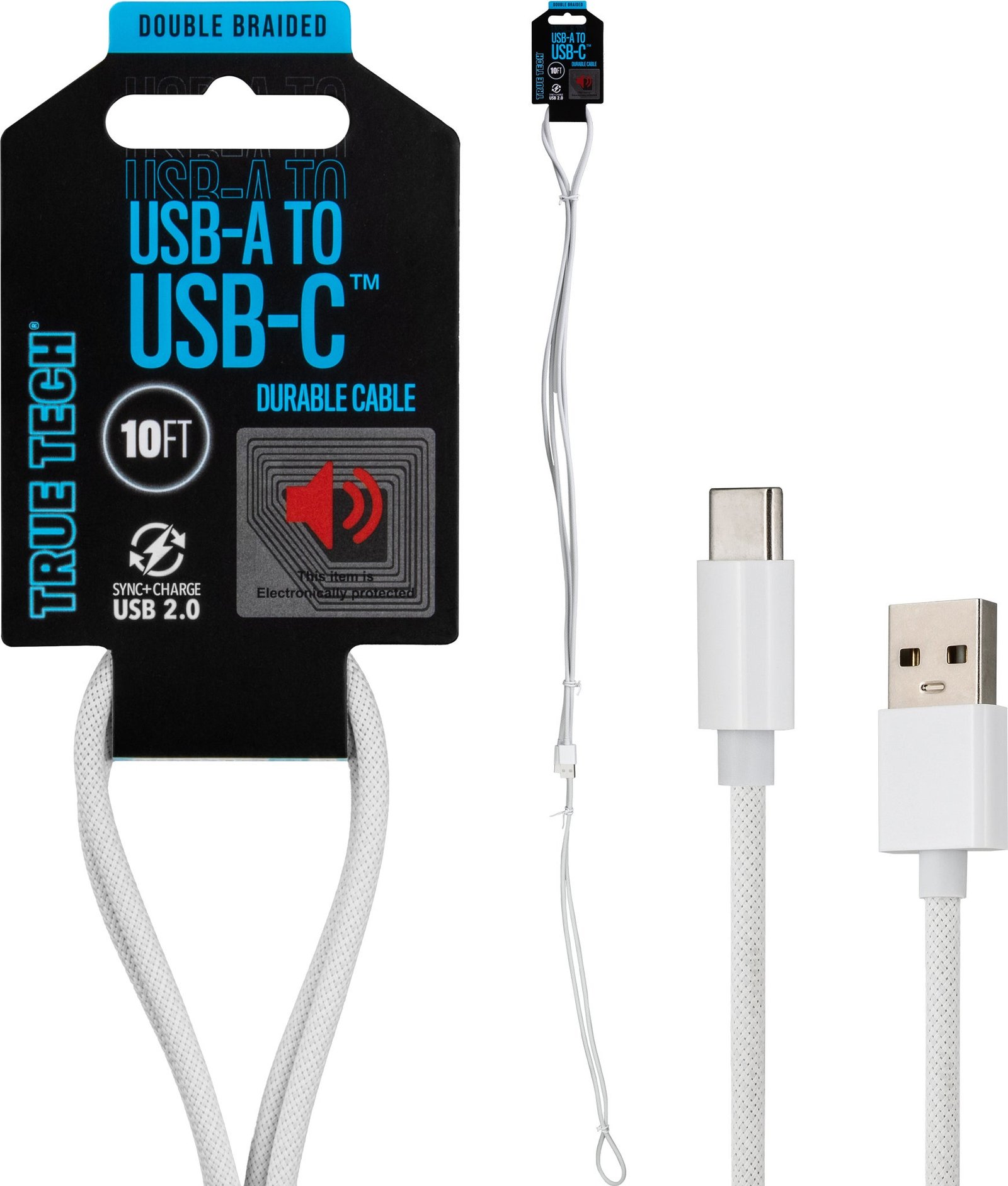 USB-C to USB-A 10FT Double Braided Cable